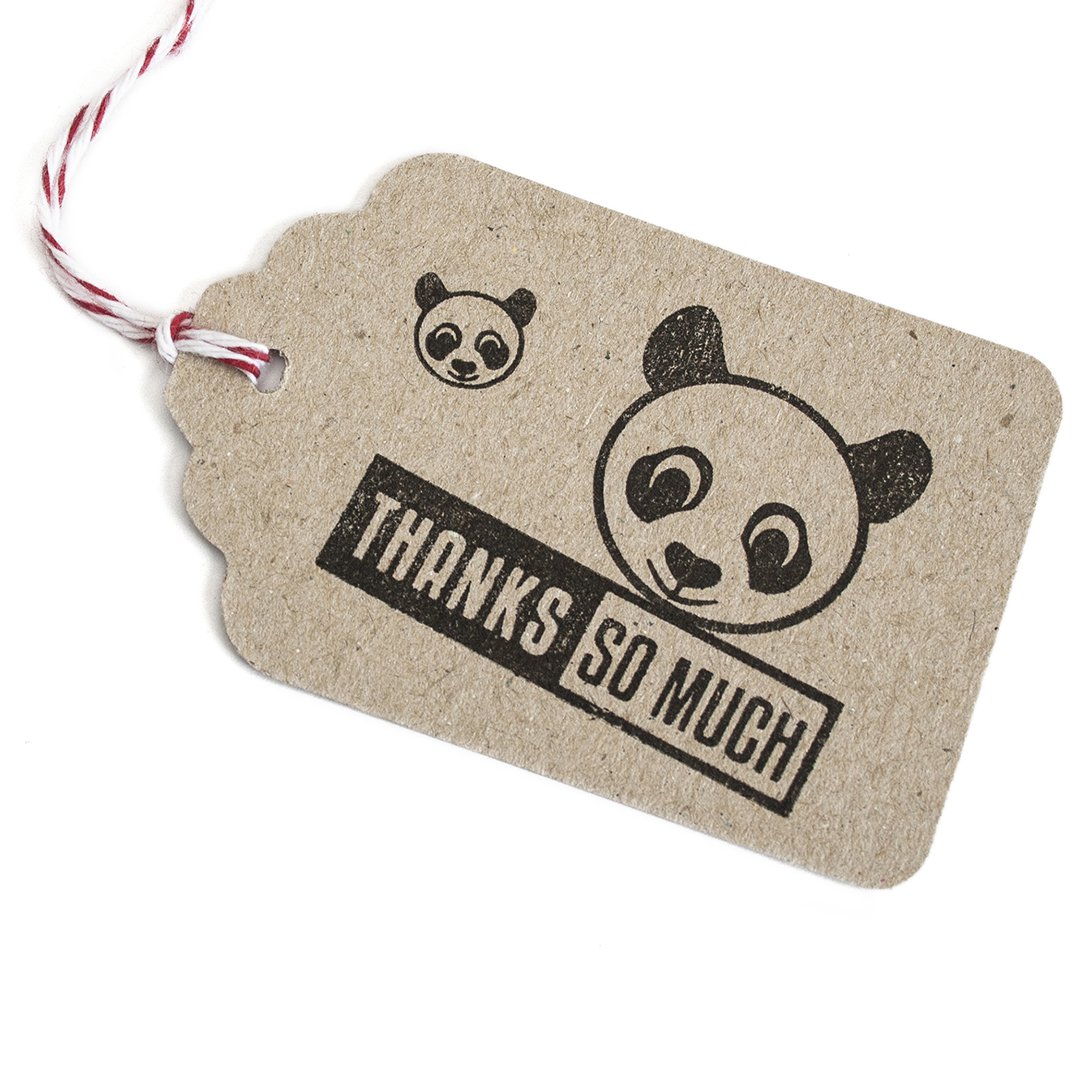 Panda hoved træ gummistempel