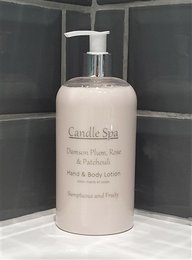 Candle Spa Loción para manos y cuerpo 500ml - Ciruela damascena, rosa y pachulí