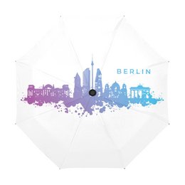 Umbrella skyline Berlin watercolor