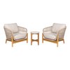 Terracina Garden Set - Side Table and 2 Lounge Chairs - Brown/Beige, Acacia