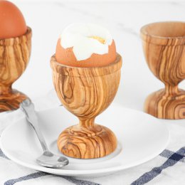 Handmade Olive Wood Egg Cup | Rustic Boiled Egg Holder