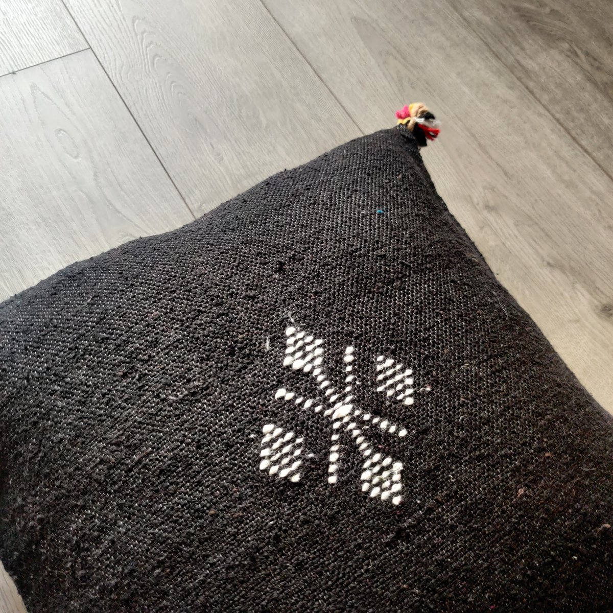 Black Moroccan Cushion in Cotton