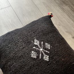 Black Moroccan Cushion in Cotton