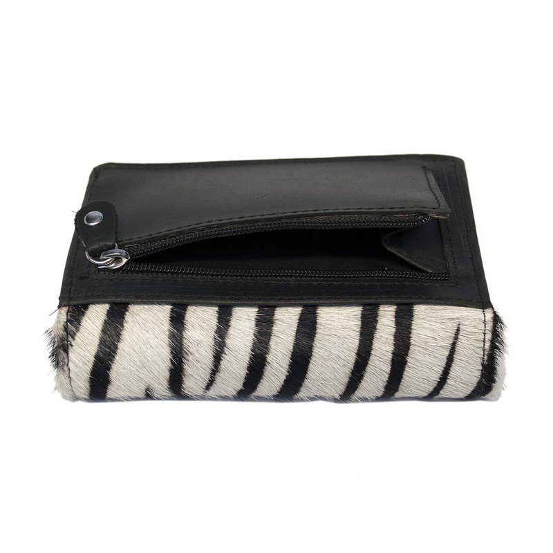 Ladies Wallet Black Leather RFID In 10 Prints