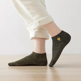 Pack de 4 calcetines de mujer de lúrex y corazones con purpurina I 35-41
