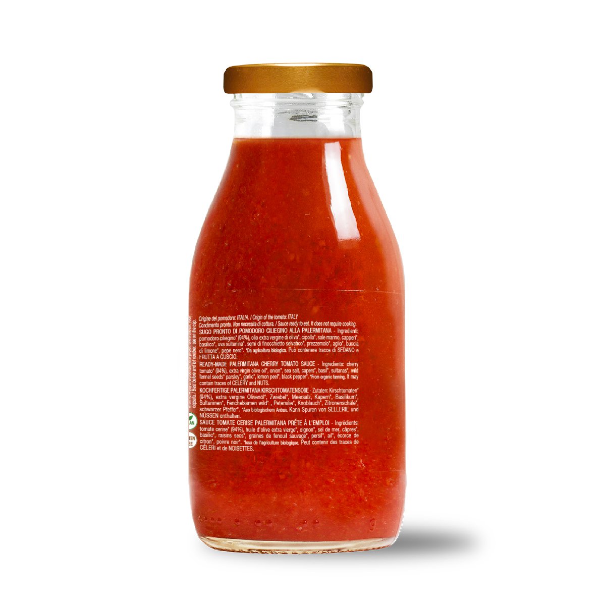 Gotowy do użycia organiczny sos pomidorowy w stylu Palermo 250g