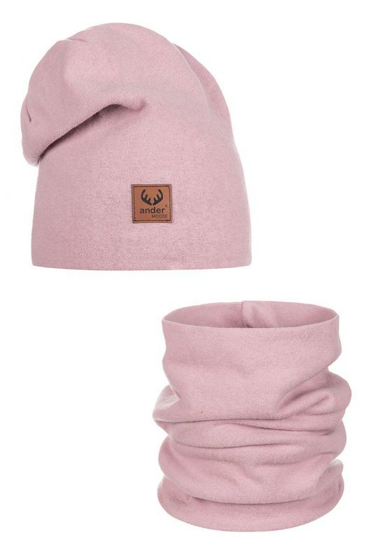 BENIAMINA hat med snood - LYS PINK