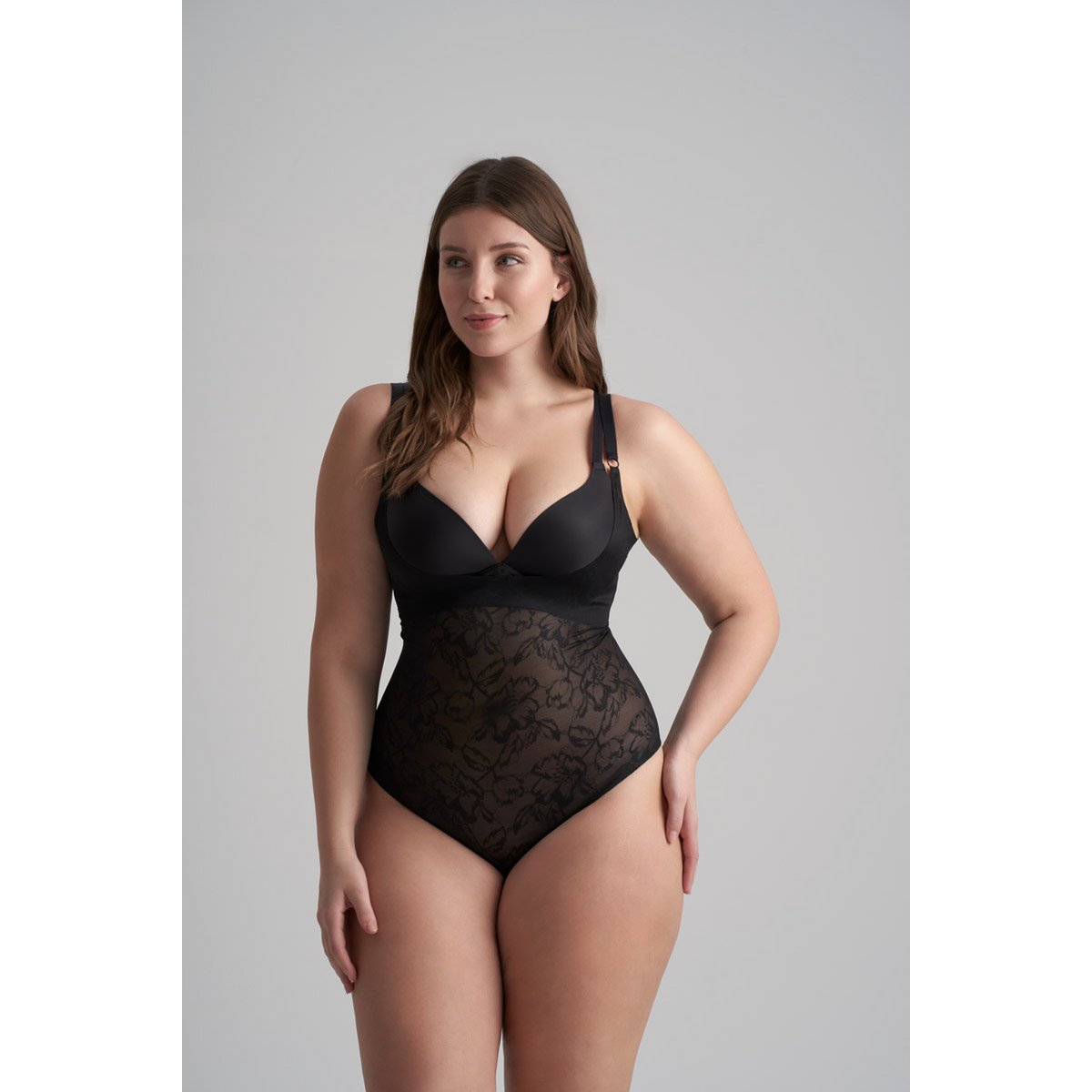 Lacy Open Bust Bodysuit