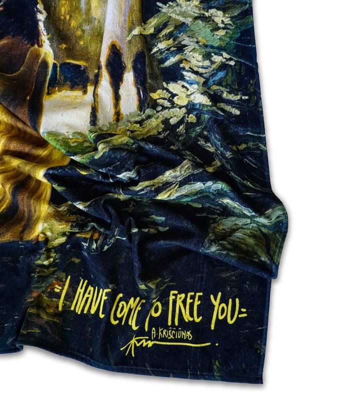 Beach Towel I Have Come To Free You - Algis Kriščiūnas