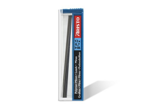 Bleistiftminen Aristo HB 0,7 mm Tube, 12 Stk.