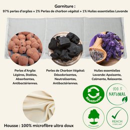 Thermo Comfort Multizone - Relieves Pain Relaxing Effect - Reusable and Natural Composed of Clay Pearls and Vegetable Charcoal Pearls