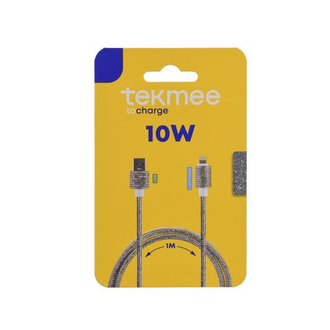 USB -Kabel in Blitz 1 m in Silber -Strass - 10W