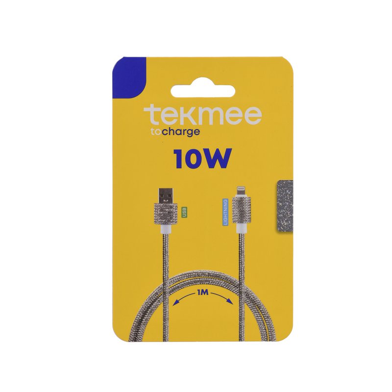 Câble USB à Lightning 1M en Strass Argenté - 10W