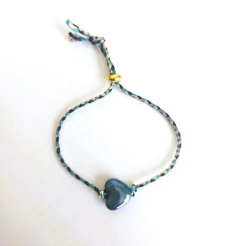 Green Heart Braided Bracelet