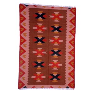 Vintage handgemaakte Robin Red Kelim vloerkleed
