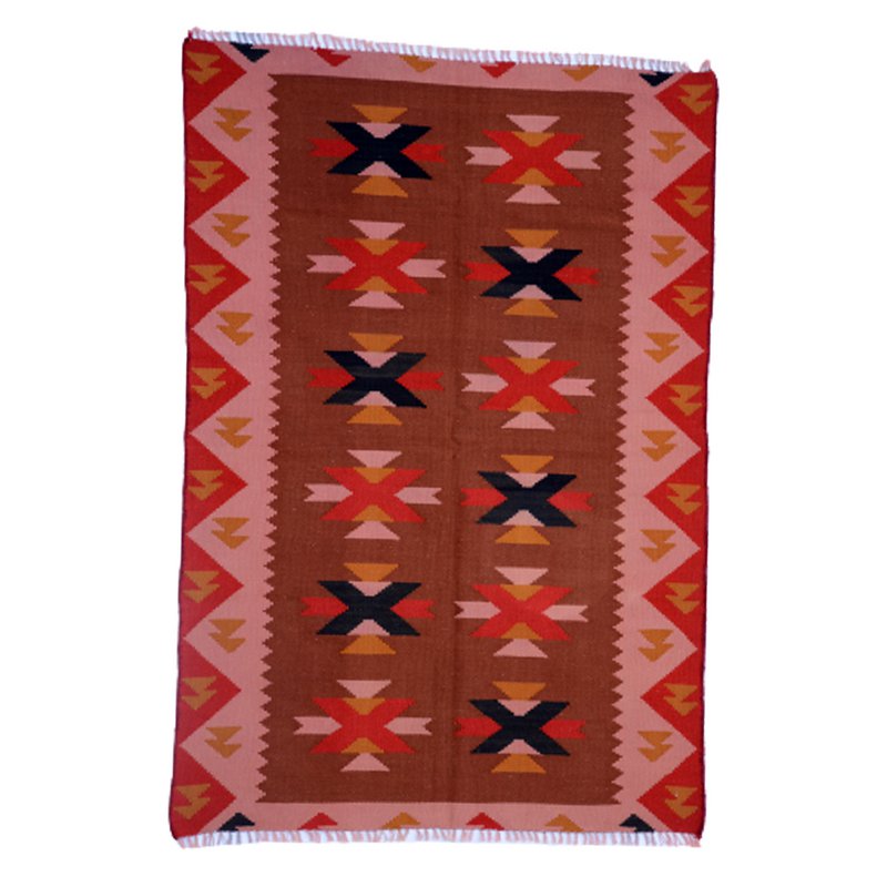 Vintage Handmade Robin Red Kilim Rug