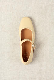 YOTA YELLOW – Mary-Jane-Ballerinas mit quadratischer Zehenpartie
