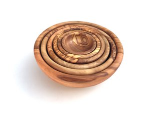 Set of 6 bowls ROUND made of olive wood