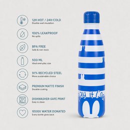 IZY Bottle 500ml x Miffy - Blue/white