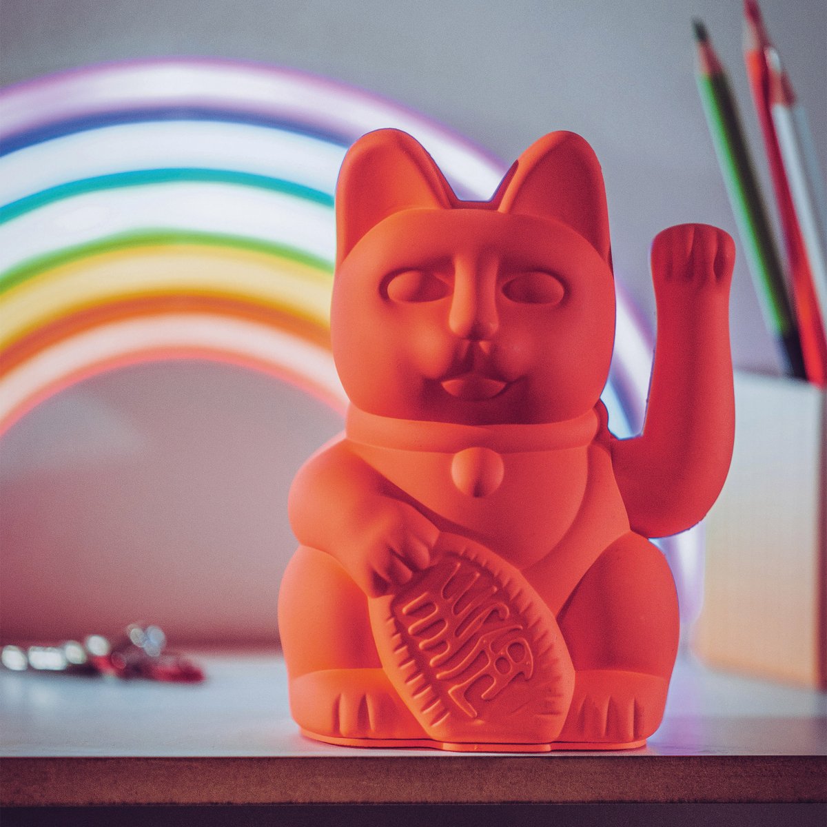 Lucky Cat | Neon oranje