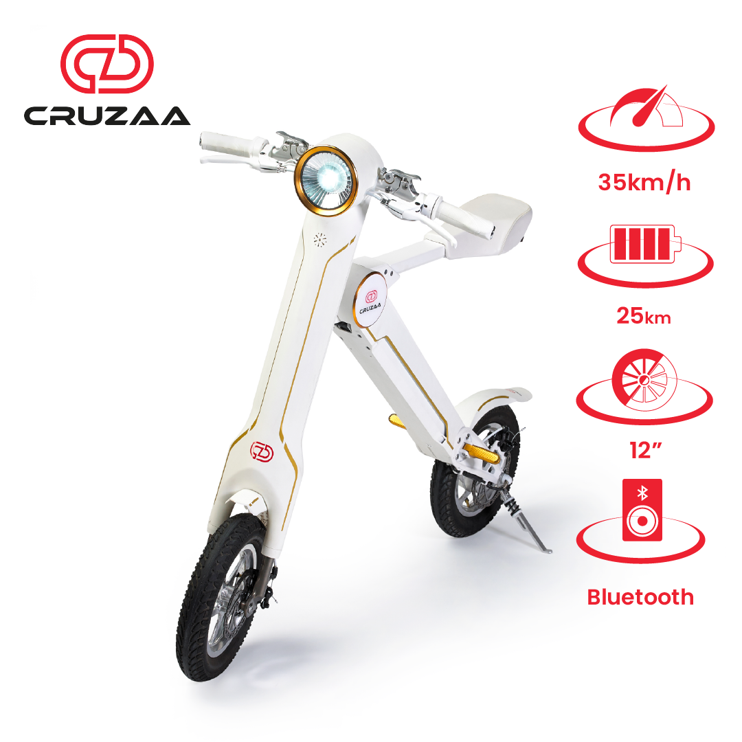 The Official Exclusive Cruzaa E-Scooter Racing White