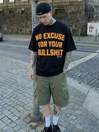 T-Shirt Nera 200gr Oversize Cotone Made in Italy No Excuse