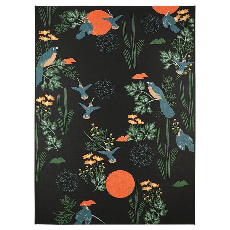 Tapis design oiseaux udendørs blomster s