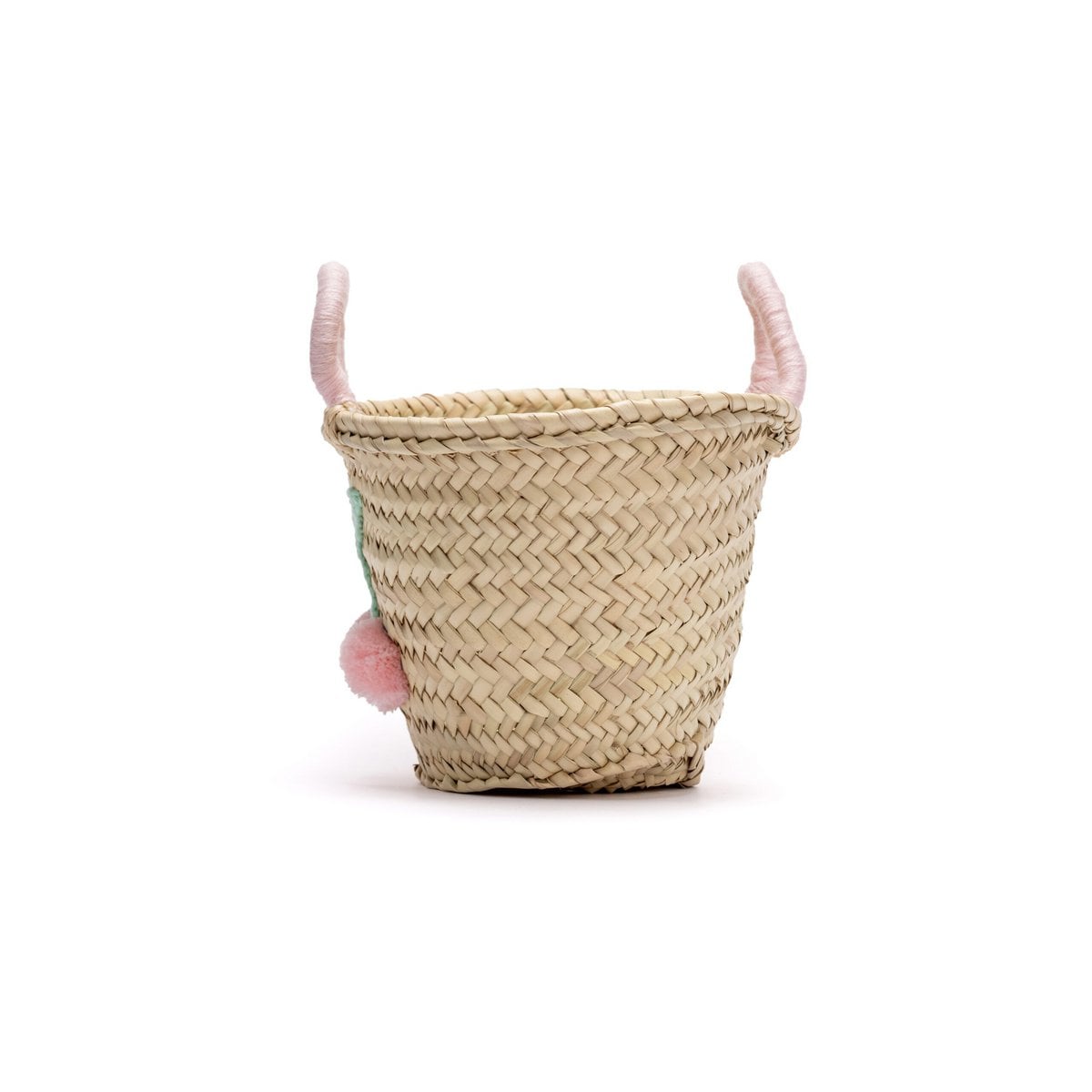 Kinderreiswieg, strandtas, 32 cm, strozak met pompons, meisjestas, handgemaakt, esparto tas