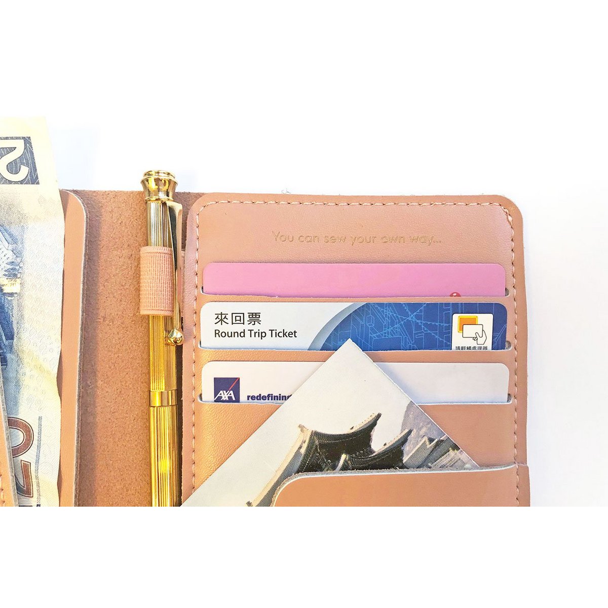 Stitch Travel Wallet - Roze