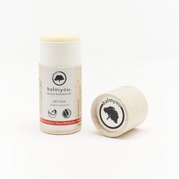 balmyou deodorant stick cedar orange (50 g): handmade, grass paper tube, vegan, woody, warm fragrance