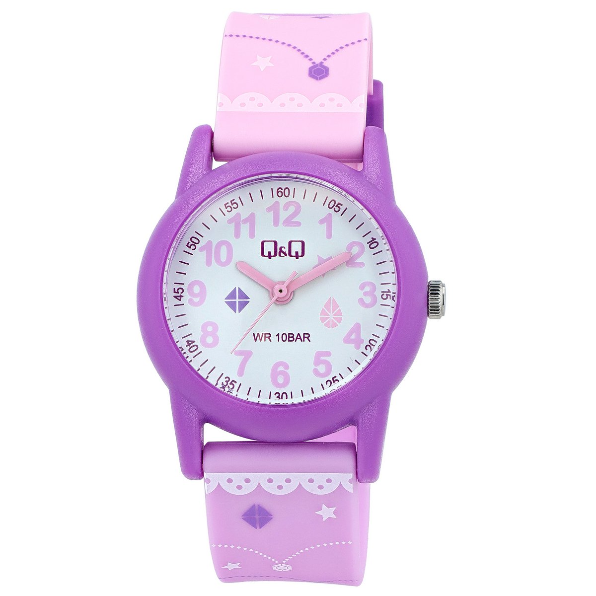 Montre pour enfants Q&Q "Princess", bracelet en résine, 10 ATM