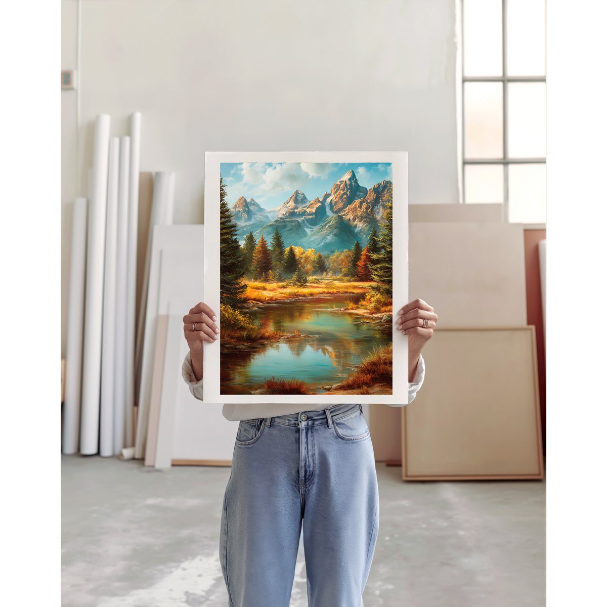 Kunstdruck Vintage Berge A4 von A3
