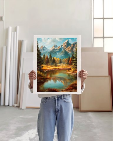 Kunstdruck Vintage Berge A4 von A3