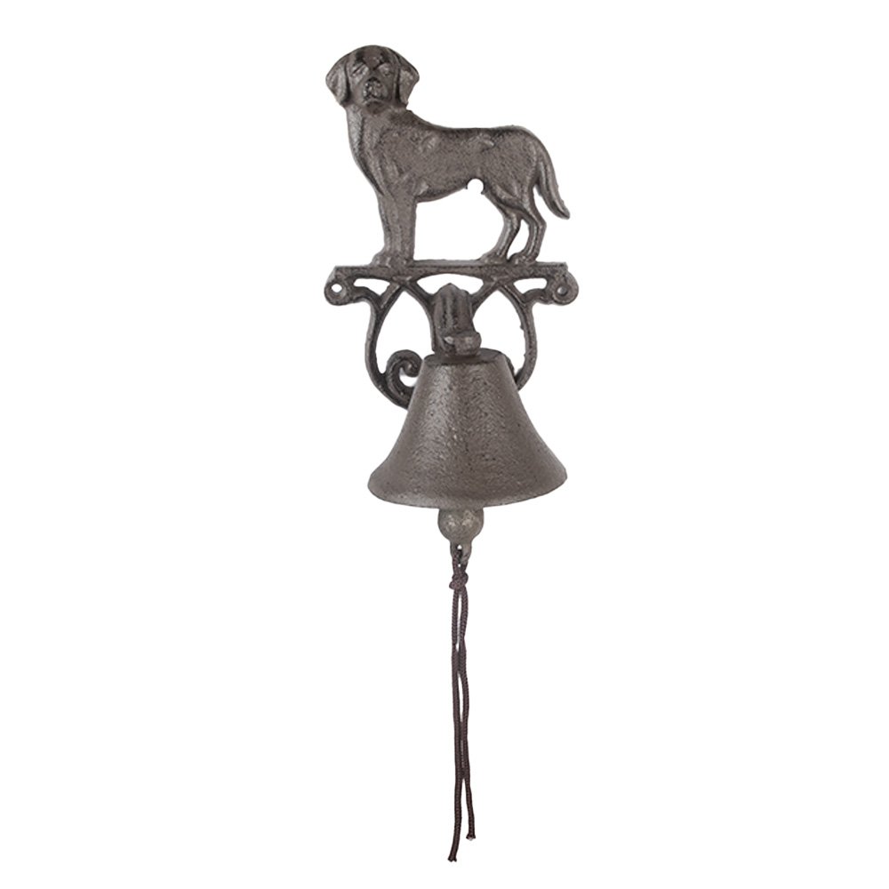 Old-fashioned Doorbell Dog 14x14x24 cm Brown Metal