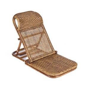 De rotan vloerligstoel - donker walnoot