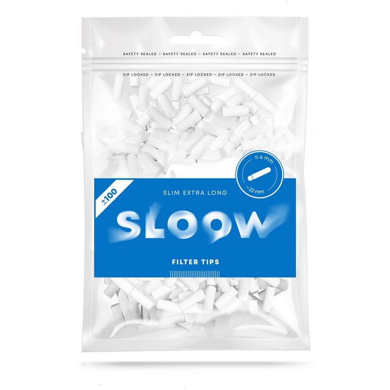 SLOOW  Filtres à cigarettes  Sachet zip refermable de 100 pcs  Taille Slim  22mm