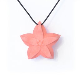 Colgante Flor Única - Coral Dalia