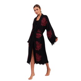 Kimono Largo Coral-Negro