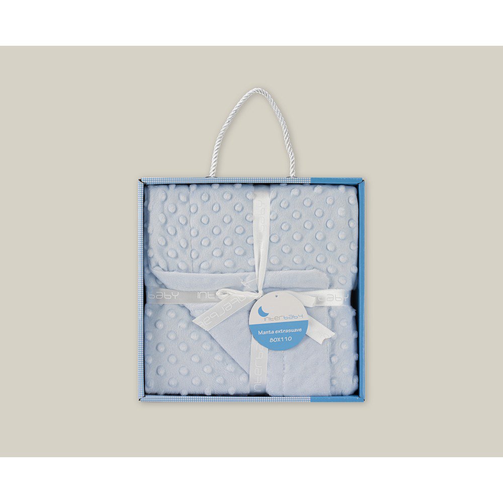 BUBBEL DEKEN - 80 X 110 - KORAAL FLECCE - BLAUW