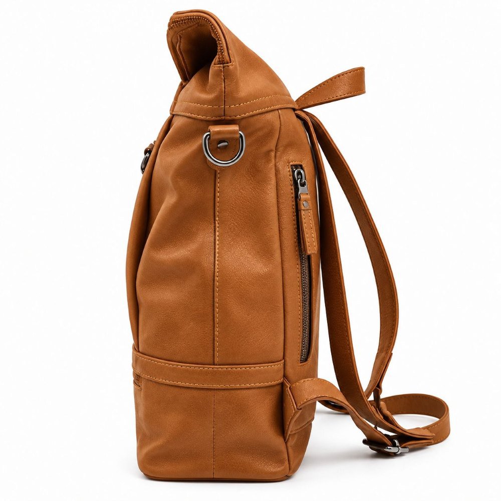 Rolltop -rygsæk Rucksack fører solbrun