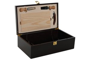 WINE SET 5 MDF 36X21X12 DARK BROWN CHEESE BOARD RC212143