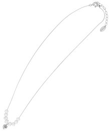 "Amma" Edelstahl Kette + Anhänger - Herz/ Süßwasserperlen, 40+5 cm, silberfarben