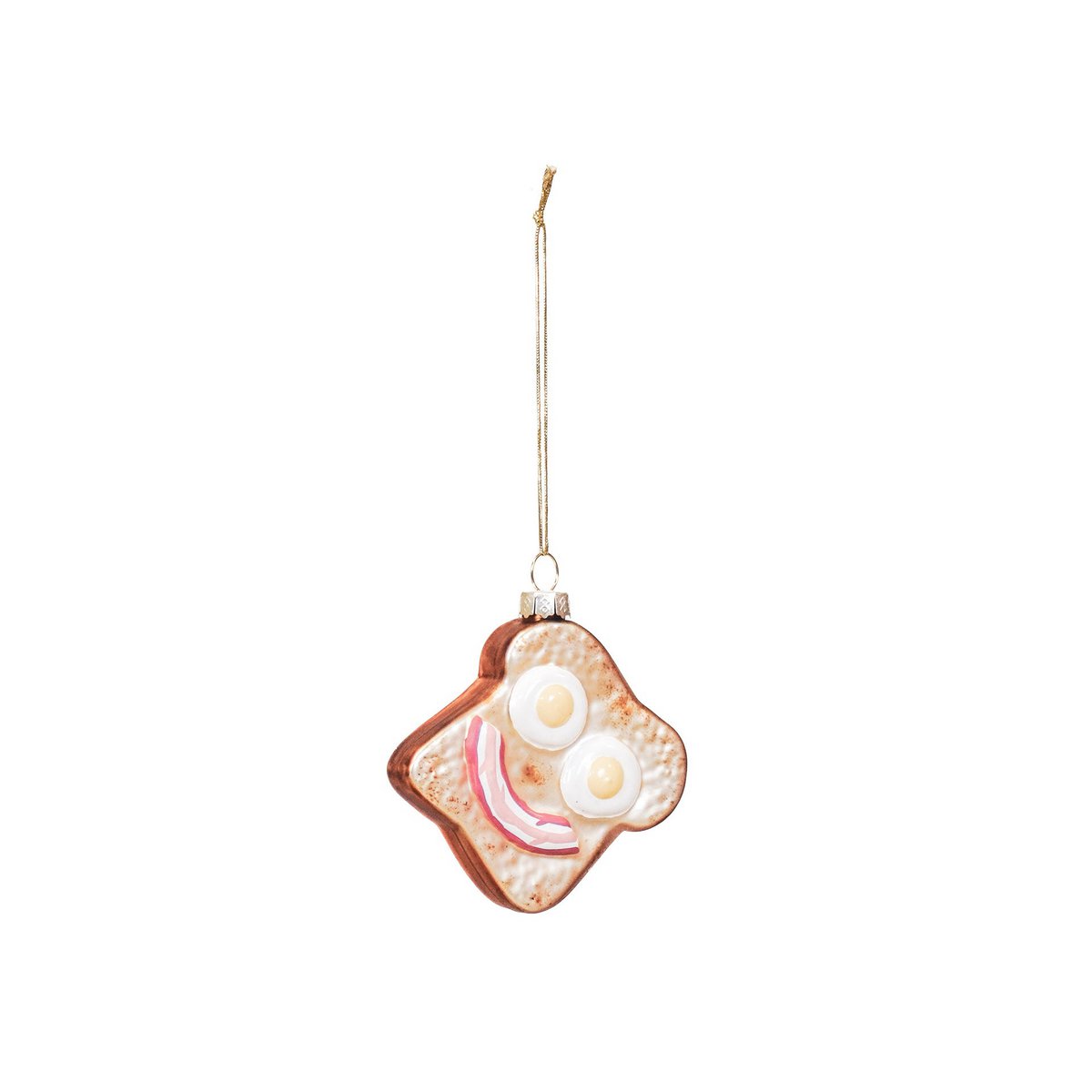 Kersthanger - Eiersandwich - Glas - 6,5x6,5x2,5cm