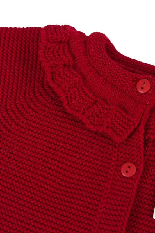 Cárdigan Bebé Niña Punto Cuello Volantes