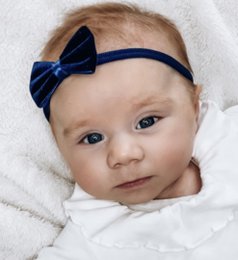 Bandeau en nylon velours noeud bébé