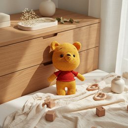 Peluche orsetto Nuvinokids® realizzato a mano all'uncinetto, realizzato al 100% in cotone