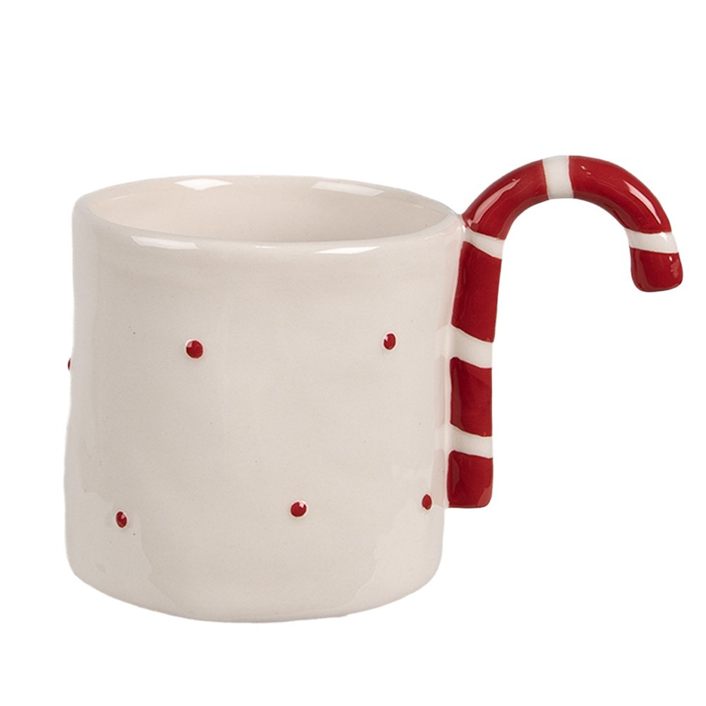 Mok 325 ml Beige Keramiek Zuurstok Kerst Theemok
