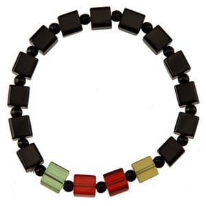 Bracelet glass, cube, multicolored