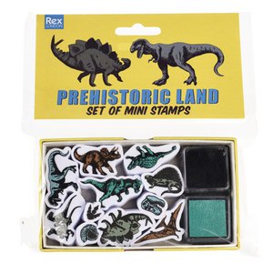 Satz Mini-Briefmarken - Prähistorisches Land