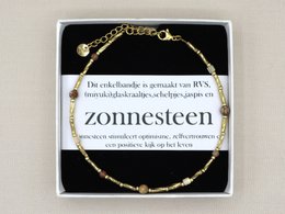 Oorbellen Fira jaspis en zonnesteen, zilver of goud roestvrijstaal